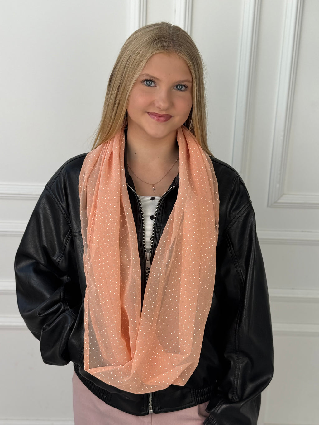 Šalikėlis Peach dots
