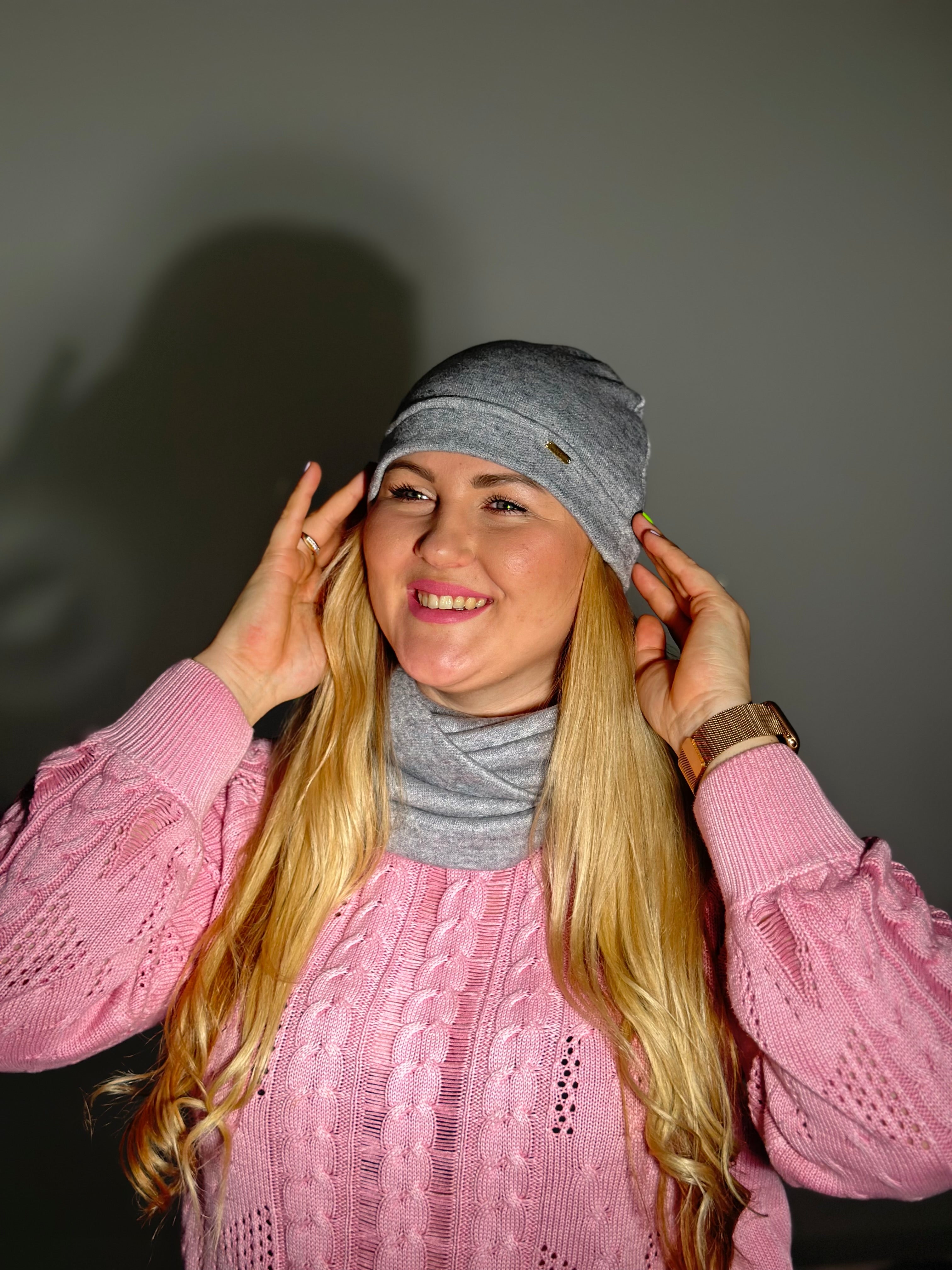 Merino vilnos pilka vienguba kepurė