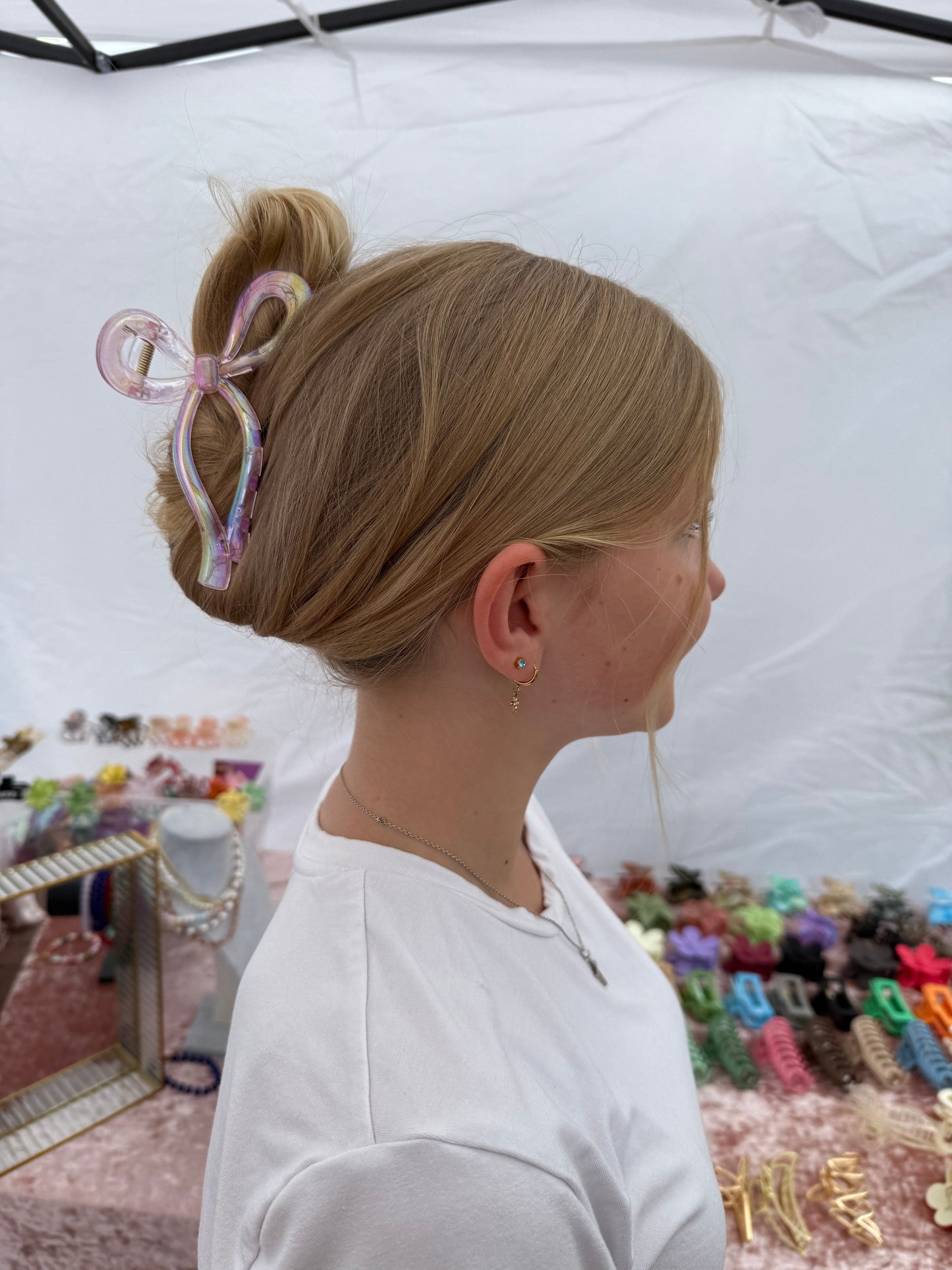 Perlamutrinis rožinis kapkap kaspinas didesnis