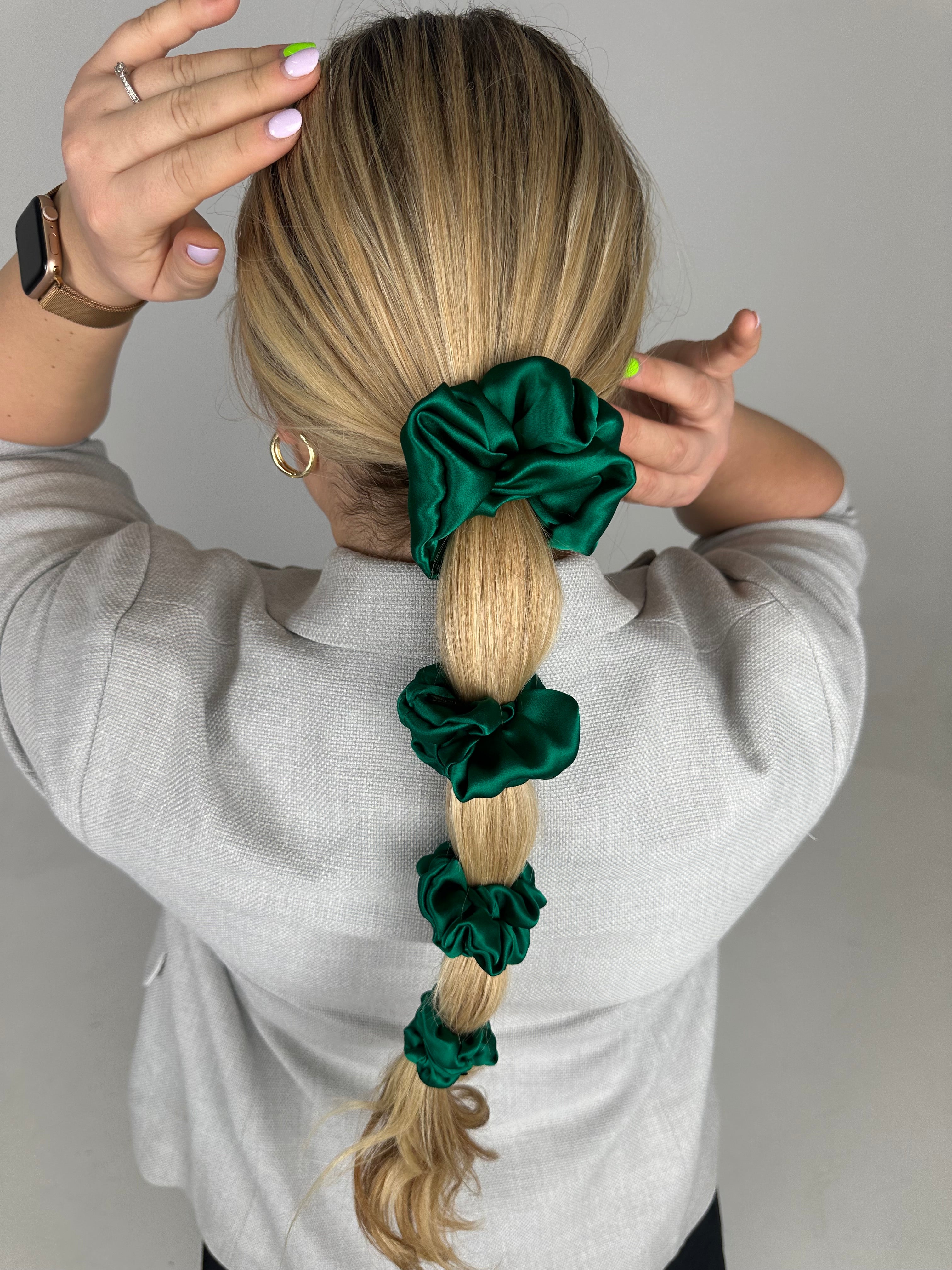 Žalia natūralaus Mulberry šilko gumelė