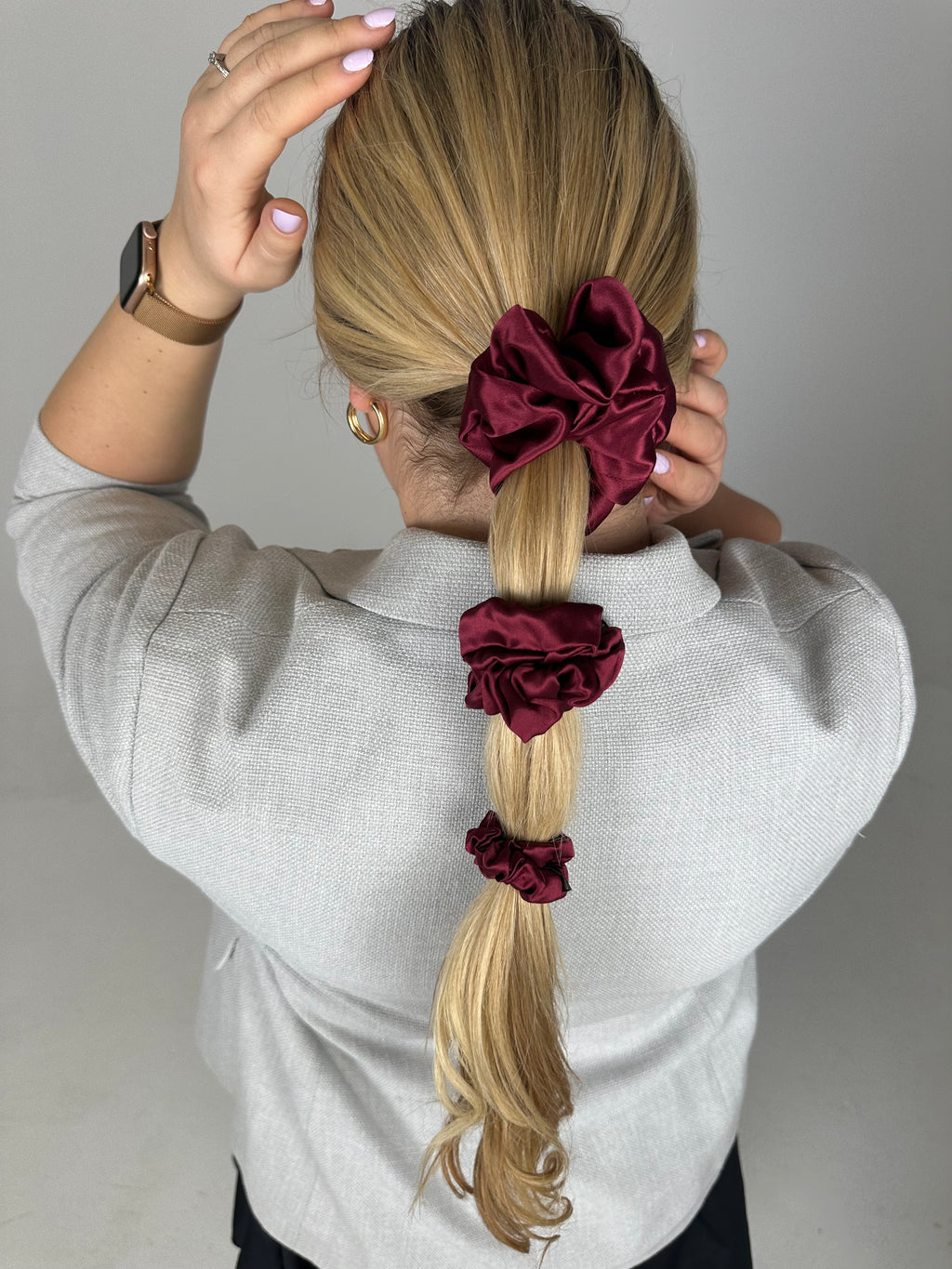 Bordo natūralaus Mulberry šilko gumelė