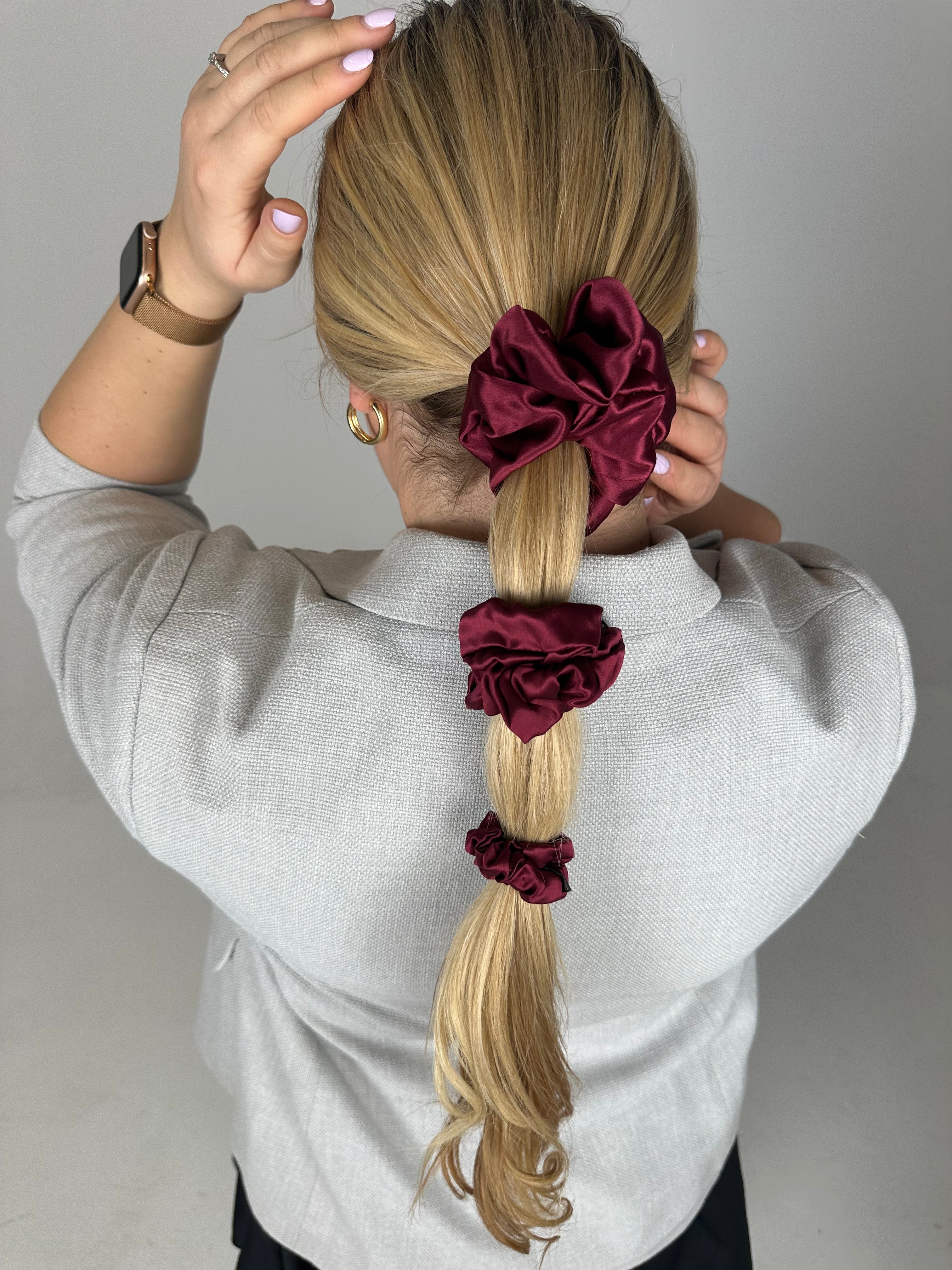 Bordo natūralaus Mulberry šilko gumelė