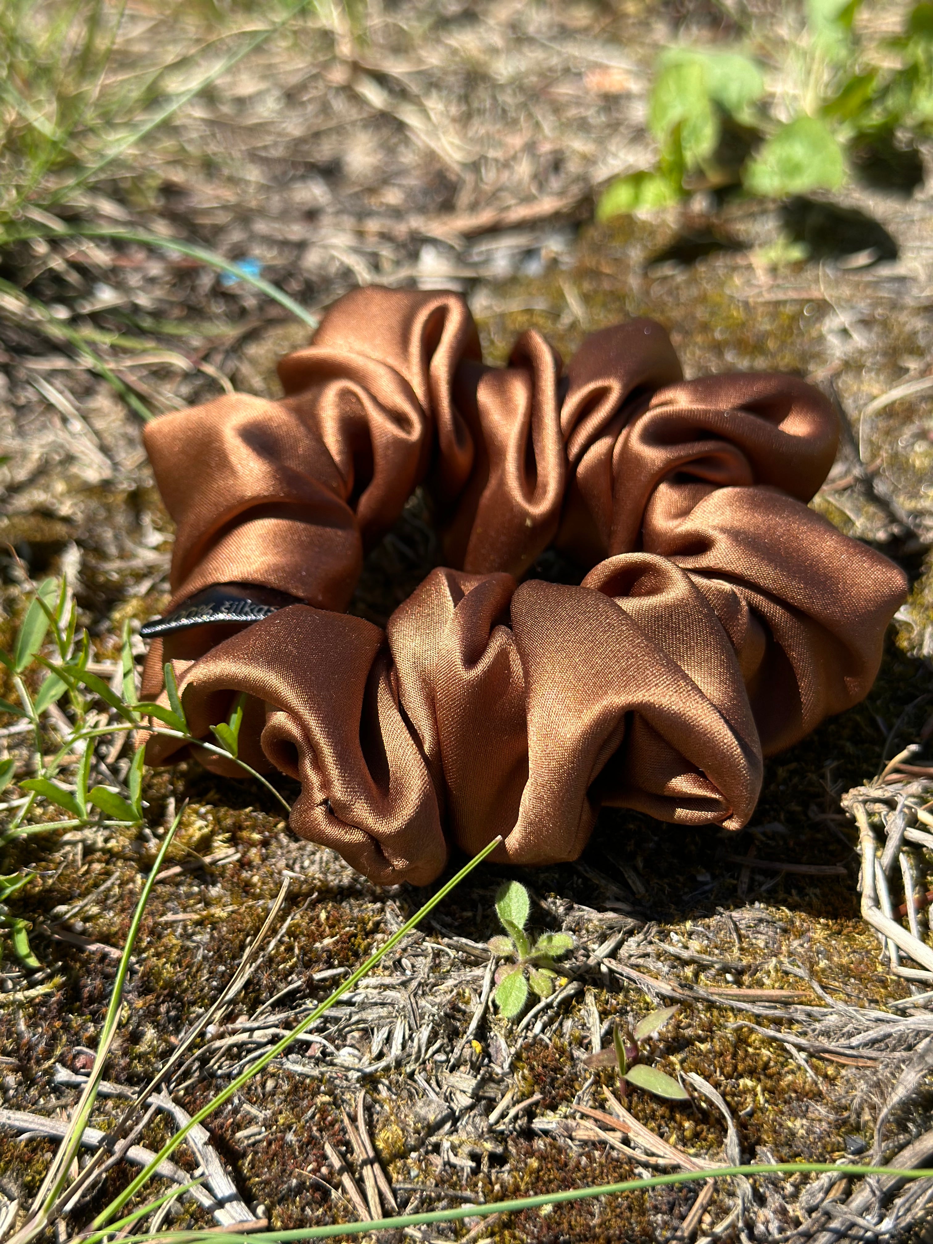 Šviesiai ruda natūralaus mulberry šilko gumelė