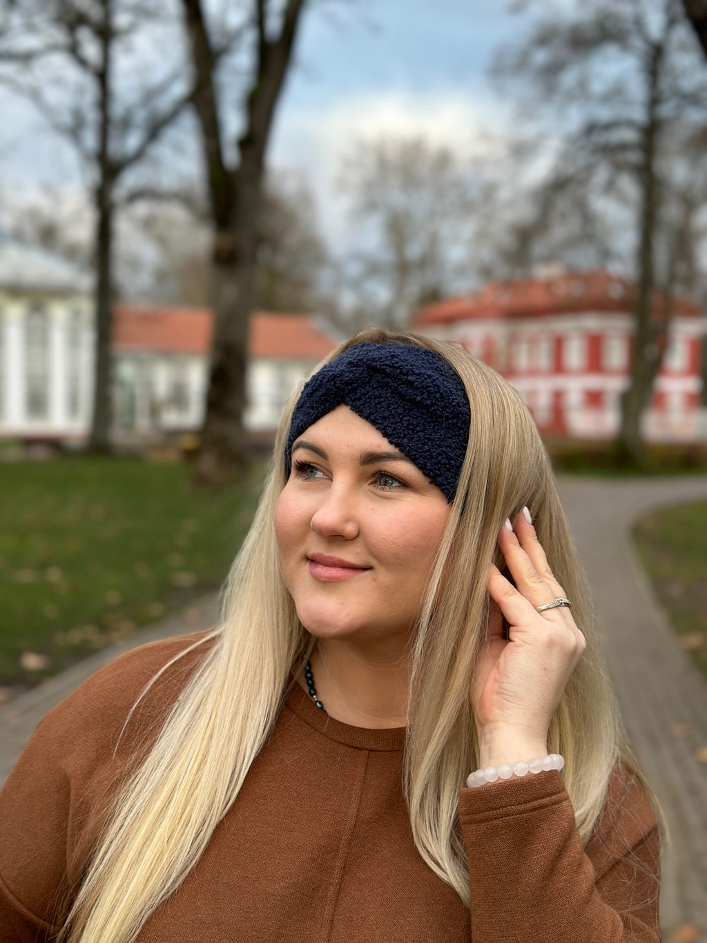 Tamsiai mėlyna “Teddy” galvajuostė