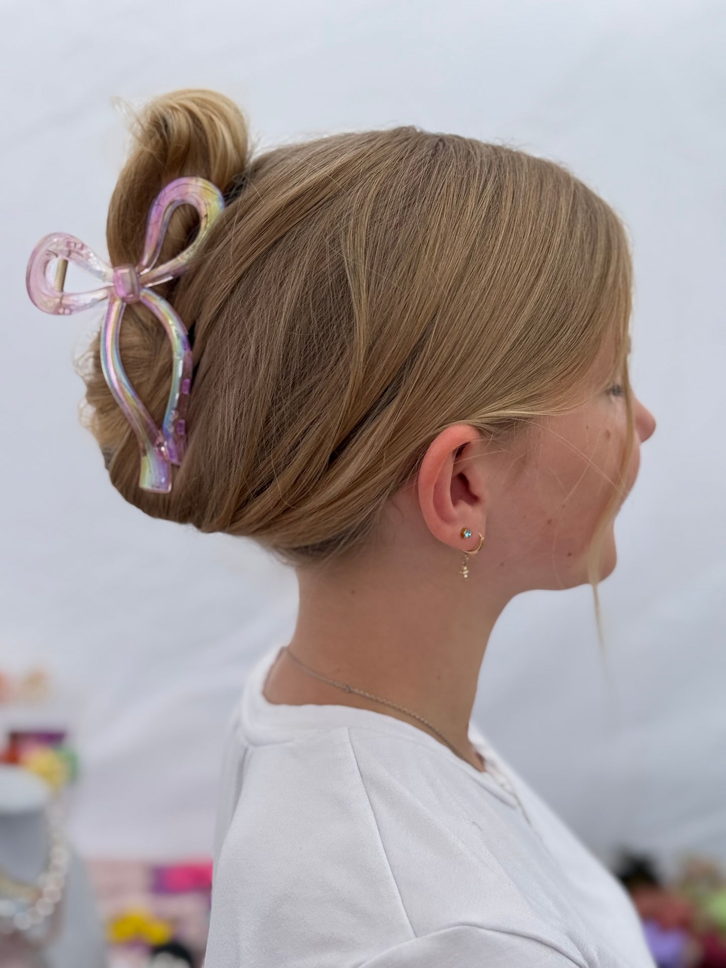 Perlamutrinis rožinis kapkap kaspinas didesnis