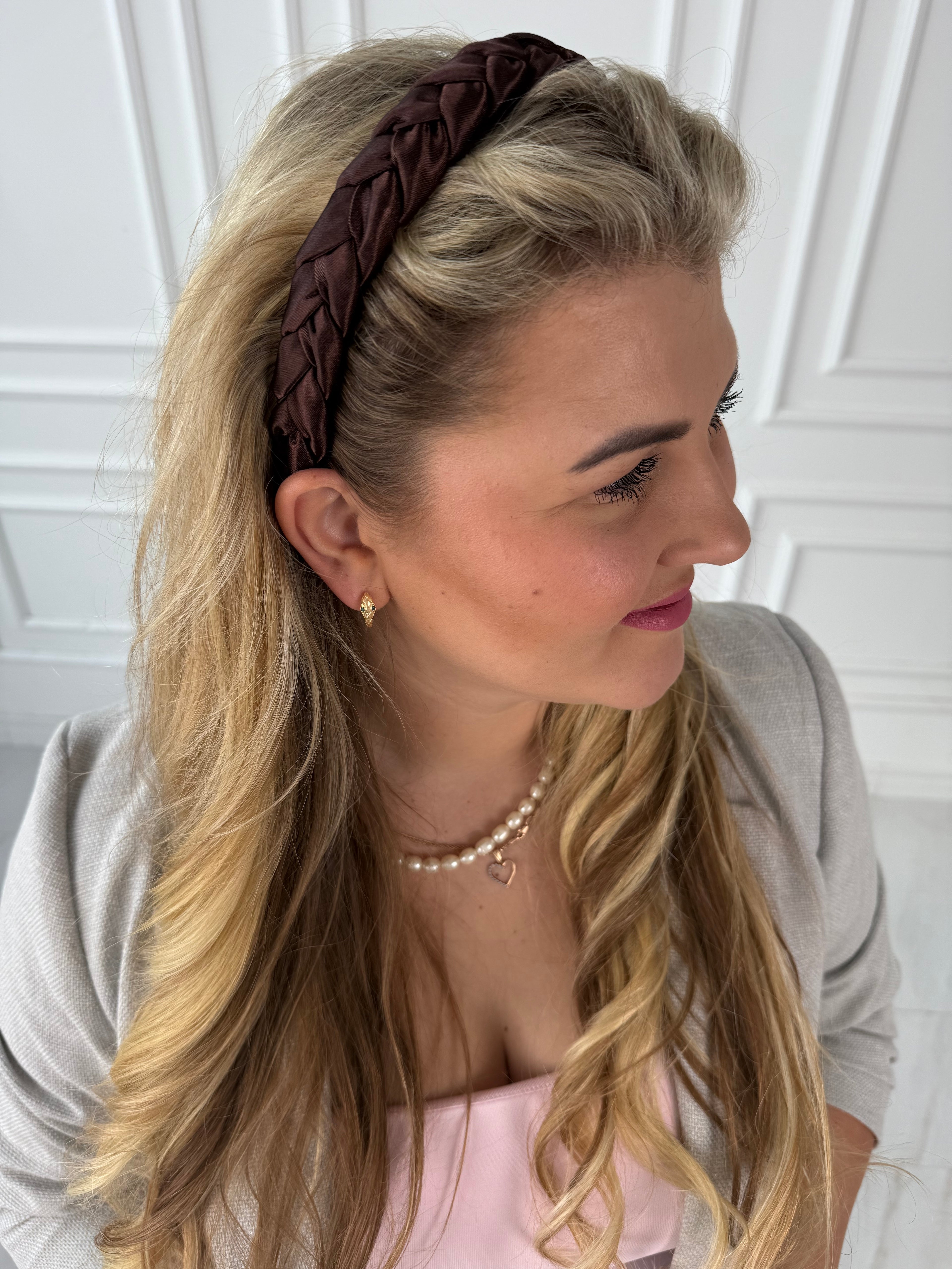 Šokoladinis su blizgesiu pintas lankelis 🤎