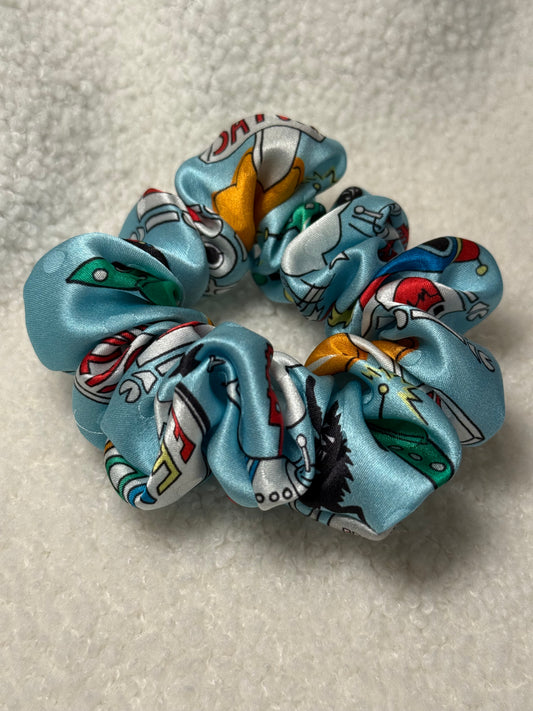 Kolekcinio 100% šilko 2025 metų komikso kolekcijos žydra Fendi gumelė