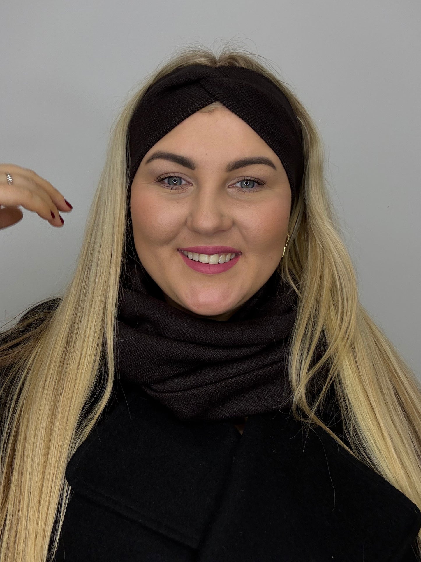 Merino vilnos šokoladinė galvajuostė 🤎