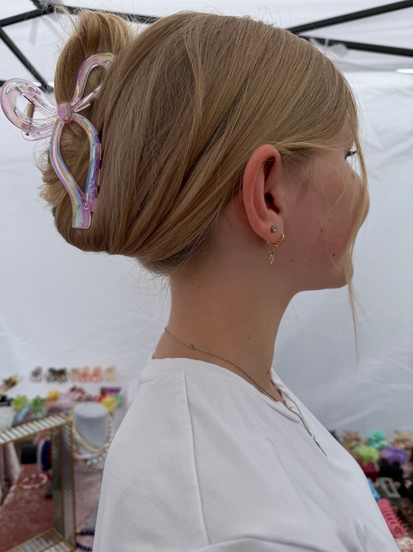 Perlamutrinis rožinis kapkap kaspinas didesnis