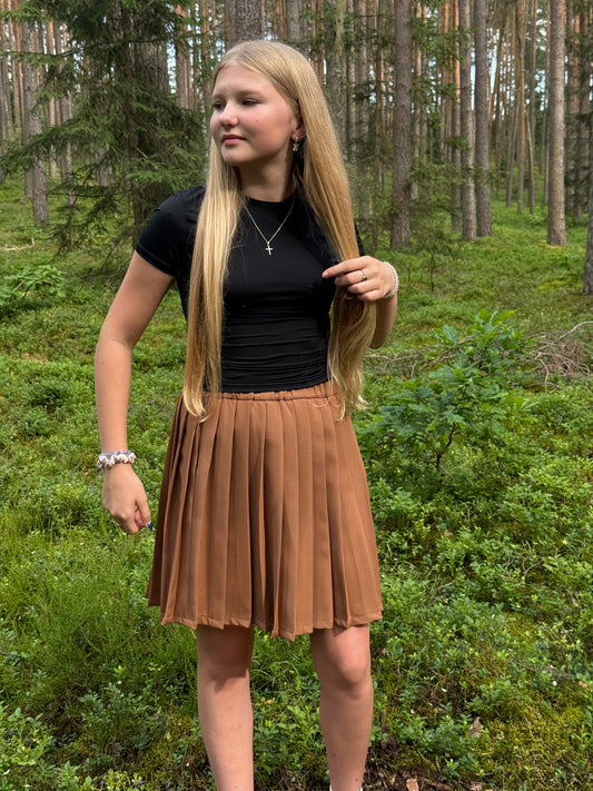 Toffifee klostuotas sijonas su kišenėmis 🤎