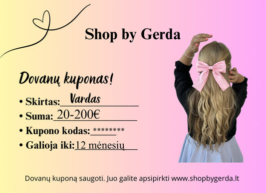 Elektroninis Shop by Gerda dovanų kuponas 🎁