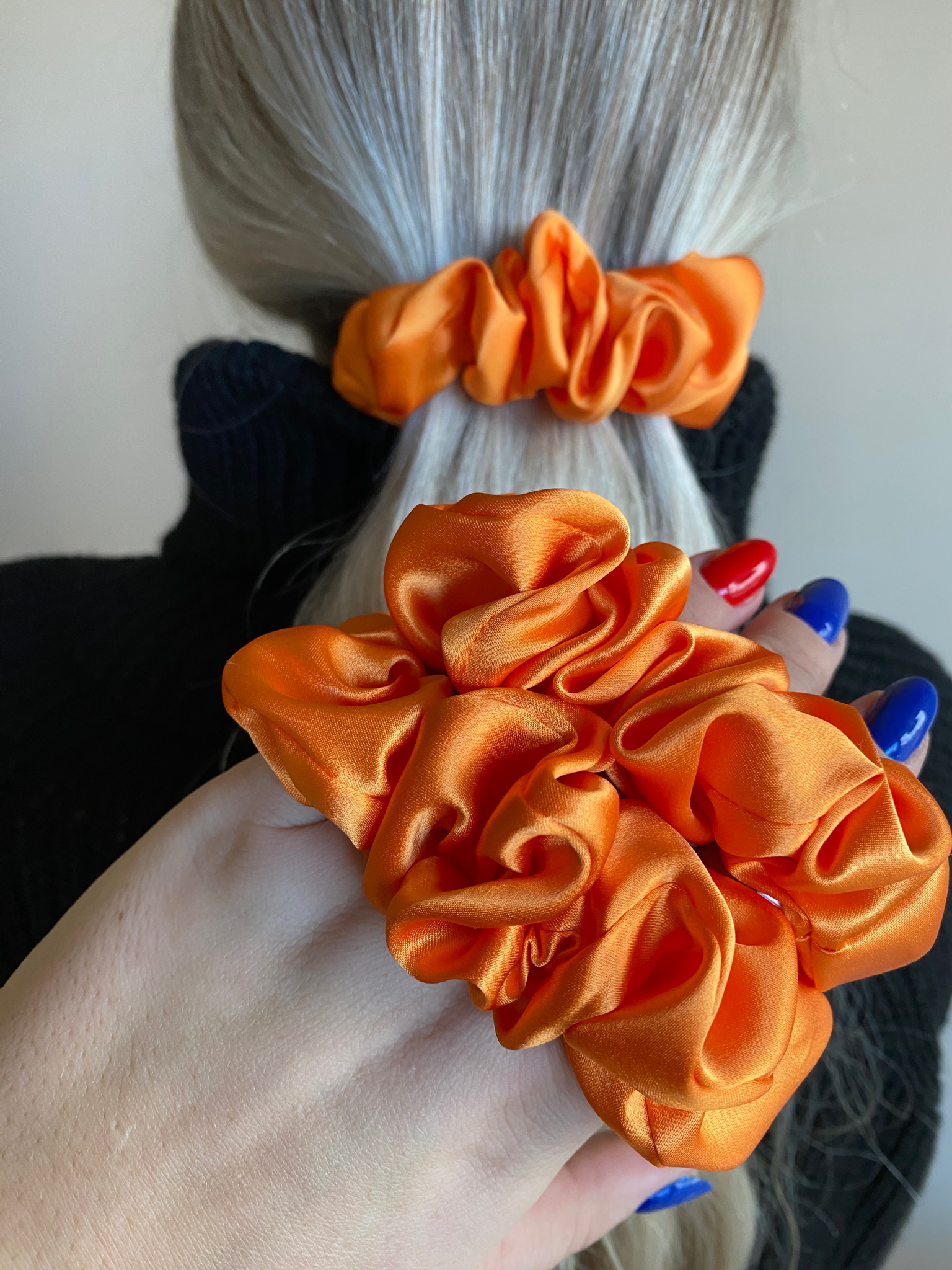 Oranžinė natūralaus mulberry šilko gumelė